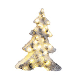 (Christmas tree S) Christmas Flocking Statue Favor Gift with Light for Home Decoration Winter Deer Elk  S