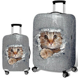 2025 Latest Model SZTXJ Travel Luggage Cover Cute Blue Cat Elastic Travel