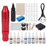 Tattoo Machine Kit Liner Shader Clip Cord LED Power Supply Foot Pedal Tattoo Machine Pen 100‑230V