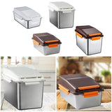 Pet Food Container - Household Stainless Steel Airtight Bucket for Rice, Grain & Cereal