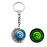 Genshin Impact Keychain Anime Vision God's Eye Key Chain 360 Degrees Rotated Moon Pendant Accessories Bag Pend