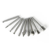 10PCS HSS Multi Tool Routing Router Bit Mill Cutter Attachment Compatible High Speed Steel Rotary Burr for Dremel