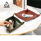 CRUSHER Leather Foldable Rollable Herb Rolg Valet Tray for Tobacco Pipe Tools Smoking Accessories