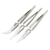 3PCS/Set Ceramic Straight Tip Electronic Soldering Tweezers Anti-Static Reverse Acid Resistant Precision Chuck Ceramic Tweezers