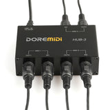 DOREMiDi HUB-3 MIDI Keyboard Adapter Converter Cable MIDI Host 3×3 Interface Box Controller USB Power Music Editor Converter