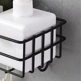 2Pcs Toilet Wall-Mounted Wrought Iron Bathroom Towel Free Punch Shower Gel Storage Rack