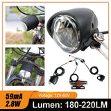 Front Rear With Horn Switch Input 36V/48V Headlight And Tail Light Set For Electric Bike Accessories