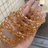 Natural Citrine Faceted Bucket Bead Bracelet Crystal