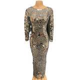 Luxury temperament, full flash lens runway show, singing stage dress, personalized fashion, backless and slimming effect