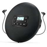 Portable CD Player for Home Travel Car with Stereo Earphones and Anti Shock Protection-Black