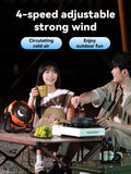20000mAh Rechargeable Portable Outdoor Camping Fan Air Circulators Wireless Tent Ceig Fans with Hook and Light