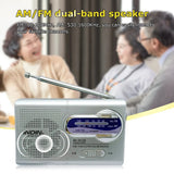 INDIN BC-R119 AM/FM Dual Band Mini Radio Receiver Portable Player Built-in Speaker with a Standard 3.5MM Headphones Jack