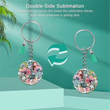 Sublimation Blanks Kit Heat Transfer MDF Blank 3 Shapes Tassels Pendant Jump Rings Key Ring With Chain Set