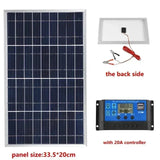300W Solar Panel Kit Complete 12V Polycrystale USB Power Portable Outdoor Rechargeable Solars Cell Sola r Generator for Home