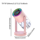 Portable with Starry Sky Light Compact Rotatable Desktop Mini Humidifier for Car Office Bedroom Home Decor