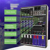 4 Channel Bluetooth 99 Effect Mixer LCD Screen MP3+48V Phantom Power Home Performance USB Sound Card Small Mixers US EU Plug