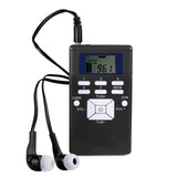 Mini Portable DSP Stereo FM Digital Clock Receiver for Simultaneous Interpretation Clip-on Radio Earphone Lanyard 1.2