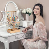 3 Tier Tree Rack Necklace Bracelet Holder Display Stand Jewelry Tower with Ring Tray