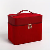 1pc Large Capacity Makeup Case with Double-Layer Tray - Portable Cosmetic Storage Box for Beauty Products