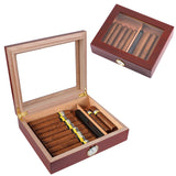 Cigar Humidor Case Smoking Accessories Cedar Wood Cigar Travel Humidor Box Transparent Skylight With Hygrometer Humidifier