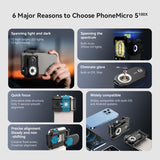 APEXEL Mobile Microscope Lens LED/ UV Lights Built-in CPL Filter Battery with Universal Phone Clip for iOS Android