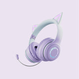 2022 LED Cat Ear Bluetooth 5.1 Wireless Headphones Young People Kids Headset Support 3.5mm Plug With Detachable Mic