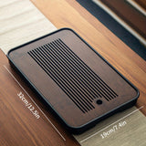 1pc Tea Tray, Household Simple Small Tea Tray, Water Storage Type, Bamboo Tea Seat, Round Tea Tray, Tea Table, Dry Bubble Table
