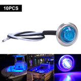 10pcs Waterproof Side Marker Indicators LED Bullet Lamp Mini Light 3/4"for Truck Bus Trailer Caravan Boat Motocycle 12V