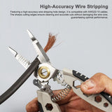 7 Inch Stripper Professional 22-10 AWG Wire Stripping Tool Portable Cable Cutter Crimping Pliers Wrench Self-Locking Button