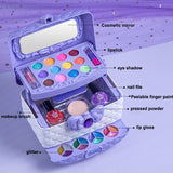 Children's Makeup Beauty Simulation Cosmetics Set Pretend Toys with Mirror Non-toxic Safe Birthday Gift for Girls
