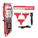 WMARK NG-508/NG-509 Transparent Style Detail Trimmer Professional Rechargeable Clipper 6500 RPM with LED Battery Display