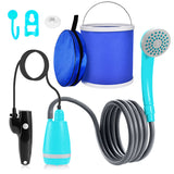 Outdoor Portable Camping Kit with 2.5-3.5L/min Water Discharge 2m Hose USB Charging 30-60min Battery Life Camp Shower