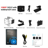 Hot HD 1080P Mini Camcorders Sports DV Night Vision SQ12 Micro Pocket Camaras Video Voice Recorder with Waterproof