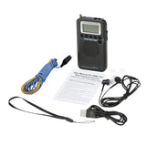 HRD-737 Portable Full Radio Aircraft Receiver FM/AM/SW/ CB/Air/VHF World Band with LCD Display Alarm Clock