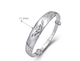 Women's Fashion Vintage Sterling Silver Flowering Double Fish Bracelet