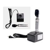 Ophthalmic Desktop Rechargeable Direct Ophthalmoscope and Retinoscope Combination Set with Aluminium Carry Case Halogen Bulb