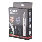 Kemei Rechargeable Electric Nose Trimmer KM-6651 Hair Trimmer And Shaver 3 In 1 Facecare