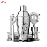 7/12 Pcs 550ML Stainless Steel Cocktail Shaker Set Cocktail Mixer Bar Set Bartender Opener Mixer Bar Wine Tools With Wine Rack