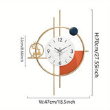 1pc Large Decorative Wall Clock Metal Elk Silent Non Ticking, Modern Non-Ticking Silent Metal Wall Clocks For Living Room, Bedroom, Study, Office, Xmas Room Decor, Home Decor