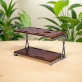 Double Layer Wooden Outdoor Folding Table - Multifunctional Portable for Camping, Hiking, Barbecue