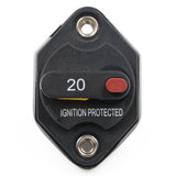 12-32V Circuit Breaker Trolling Motor Car Marine Boat Stereo Audio Inline Inverter Waterproof with Manual Reset Switch Fuse 20A