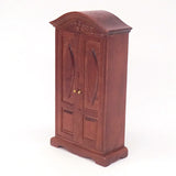 1/12 Dollhouse Miniature Wooden Furniture Double Door Closet Wardrobe Decor Cabinet Model for
