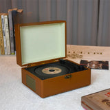Brown/White Retro Bluetooth CD Player with Speakers Supports Drive & Hifi Sound Quality USB BT Portable For Phone