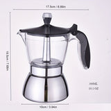 1pc Premium Transparent Moka Pot - 4/6 Cup Stovetop Espresso Maker for Cuban Coffee and Italian Espresso