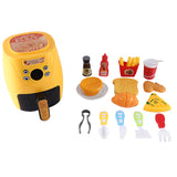 Children's Simulation Smart Air Fryer Puzzle Play House Mini Kitchen Color Changing Cooking Toy Set Cartoon Red