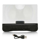 Screen Magnifier Phone Magnifying Enlarger Dual Speaker Support Stand ABS for Home Office Reading Book Watch Vidio k