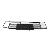 Metal Marble Bathtub Rack Anti Slip Space Saving Multi Functional Expandable Bathtub Tray House Warming Gift Black