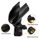 5 Piece Adjustable Mic Clip Holder For Mic Stand, With 5/8In Male To 3/8In Female Screw Adapter