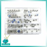100pcs/Box Assort Size 3mm~8mm Titanium Full Steel Watch Crown Repalcement Parts Kit for Watchmakers