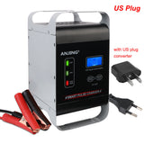 Car Battery Charger Intelligent US EU Plug 12V 24V High Power 600W Pulse Repair Fully Automatic For Lithium Lead Acid Batteries